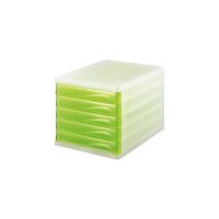 helit Schubladenbox, 5 Schubladen, weiß/grün